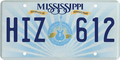 MS license plate HIZ612