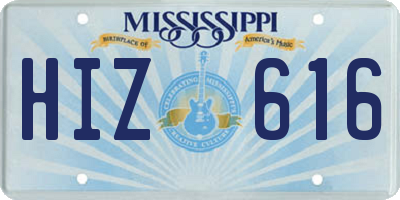 MS license plate HIZ616