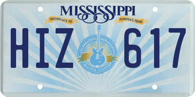 MS license plate HIZ617