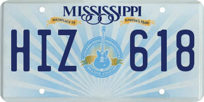 MS license plate HIZ618