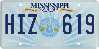 MS license plate HIZ619