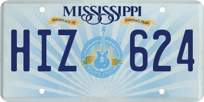 MS license plate HIZ624