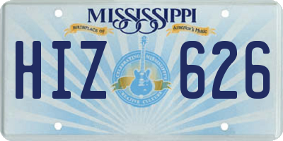 MS license plate HIZ626