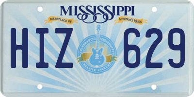 MS license plate HIZ629