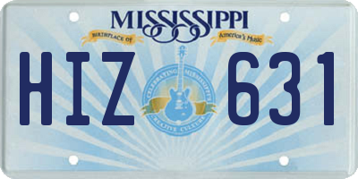 MS license plate HIZ631