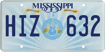 MS license plate HIZ632
