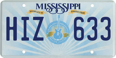 MS license plate HIZ633