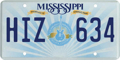 MS license plate HIZ634