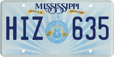 MS license plate HIZ635