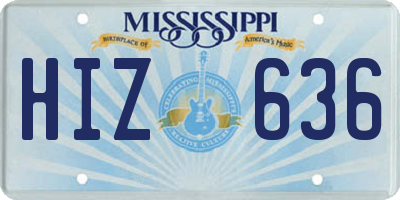 MS license plate HIZ636