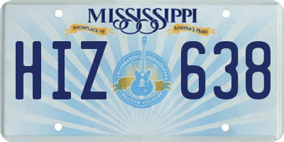 MS license plate HIZ638