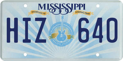 MS license plate HIZ640