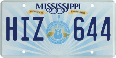 MS license plate HIZ644