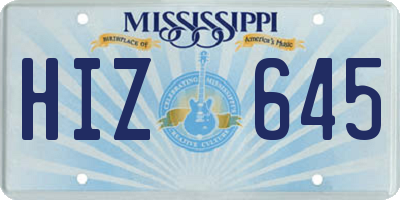 MS license plate HIZ645