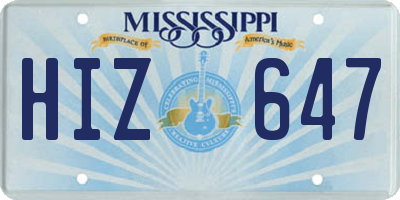MS license plate HIZ647
