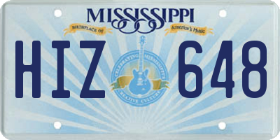 MS license plate HIZ648