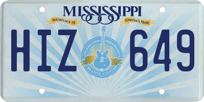 MS license plate HIZ649
