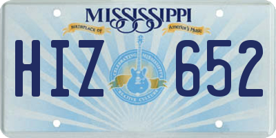MS license plate HIZ652