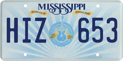 MS license plate HIZ653
