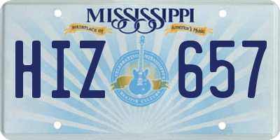 MS license plate HIZ657