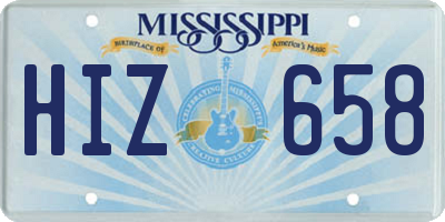 MS license plate HIZ658