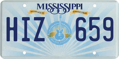 MS license plate HIZ659