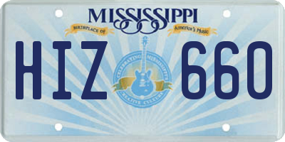 MS license plate HIZ660