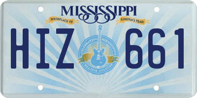 MS license plate HIZ661