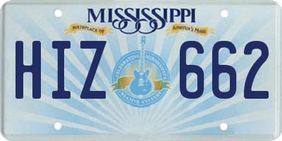MS license plate HIZ662