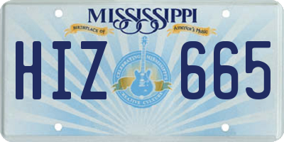 MS license plate HIZ665