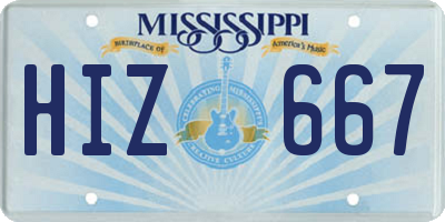 MS license plate HIZ667