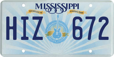 MS license plate HIZ672