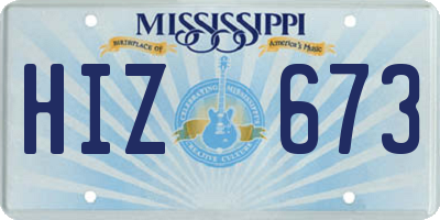 MS license plate HIZ673