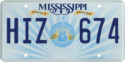 MS license plate HIZ674