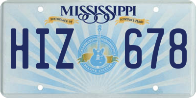 MS license plate HIZ678