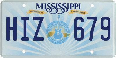 MS license plate HIZ679