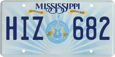 MS license plate HIZ682