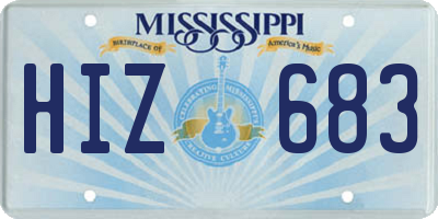 MS license plate HIZ683