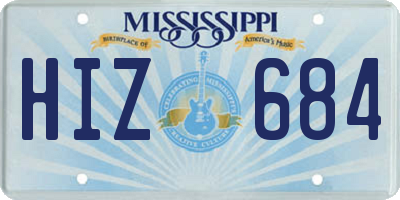 MS license plate HIZ684