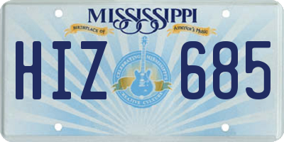 MS license plate HIZ685