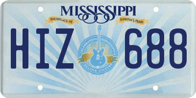 MS license plate HIZ688
