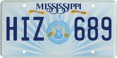 MS license plate HIZ689