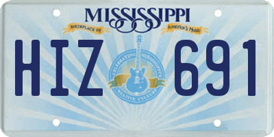 MS license plate HIZ691
