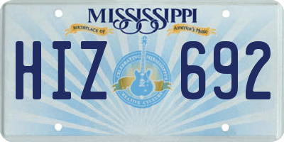 MS license plate HIZ692