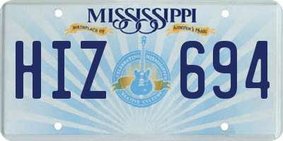MS license plate HIZ694