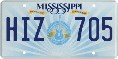 MS license plate HIZ705