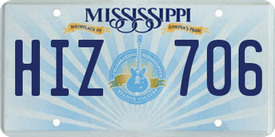 MS license plate HIZ706