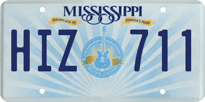 MS license plate HIZ711