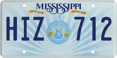 MS license plate HIZ712