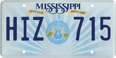 MS license plate HIZ715